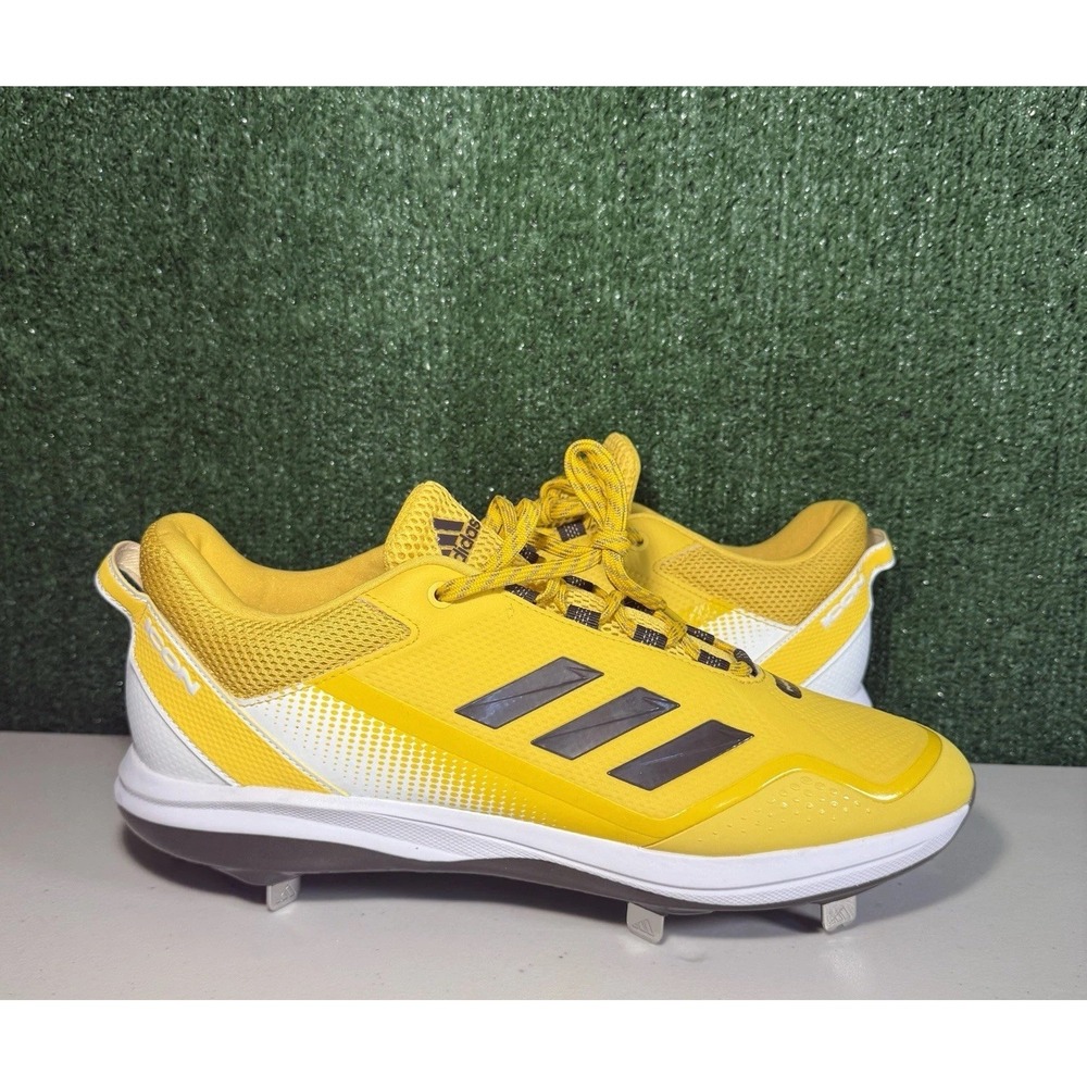 Men's Adidas Icon 7 Metal Baseball Cleats Shoes Yellow/Brown Size 14 GX5834